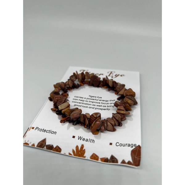 Tiger Eye Bracelet 8mm Raw Handmade Natural Stone for Courage