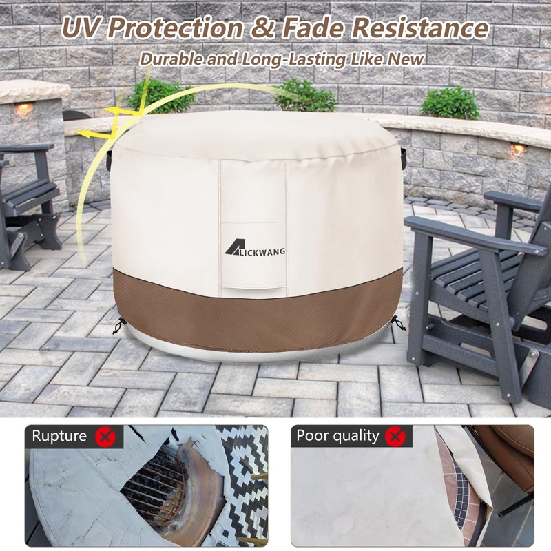 Fire Pit Cover for Solo Stove Bonfire,600D Tear-Resistant Heavy Duty