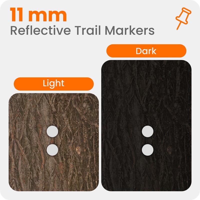 ZIUZI 50 Pack White Reflective Trail Marking Tacks, 11mm Reflective