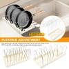 Pot and Pan Organizer Under Cabinet, Expandable Pan Organizer, White