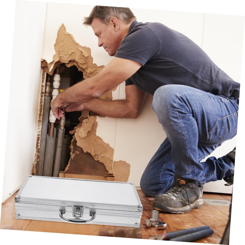 Mikinona Aluminum Alloy Toolbox Hard Shell Carrying Case Practical Storage