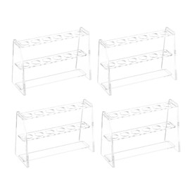 PATIKIL 6 Holes Test Tube Rack, 4Pcs 16mm Round Hole Acrylic Test Tube Holder Stand Suitable for Less Than 10ml Test Tube for Laboratory Scientific Experiments, Clear