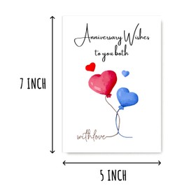 VKNDesigns Anniversary Wishes to you both - Love Hearts design Anniversary Card - Happy Anniversary - To A Special Couple - Greeting Card, White