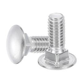 sourcing map 8Pcs Carriage Bolts, 5/16"-18x1" Stainless Steel 18-8 (304) Round Head Square Neck Screws Bolt Screw for Fastening Accessories - Silver