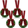 Jutom 4 Pcs Lighted Christmas Wreath 10 Inch Artificial Christmas