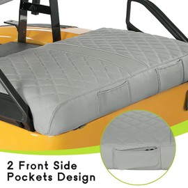 WEIMELL Golf Cart Seat Covers Fit EZGO TXT 1994-2013 Vinyl Leather Front Seat Cover for Ordinary Cushion No Nail Gun Easy to Install & Clean Vinyl Seat Cushion Covers (Grey)