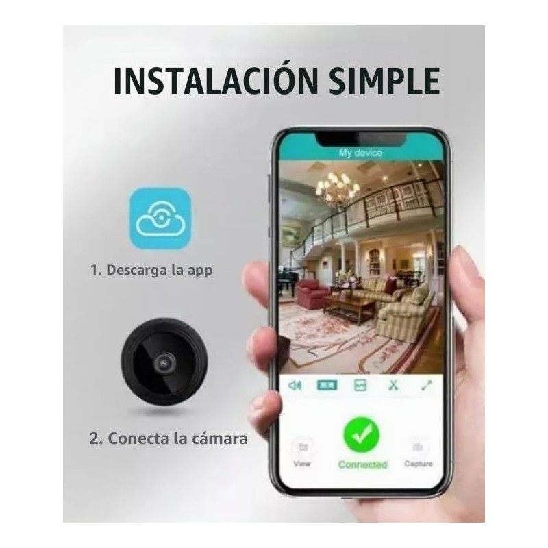 Genérico Mini Cámara IP WiFi Full HD con Visión Nocturna