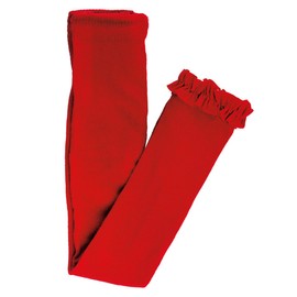 RuffleButts Mallas con volantes sin pies para niñas, color rojo, 6-12 m, Rojo -