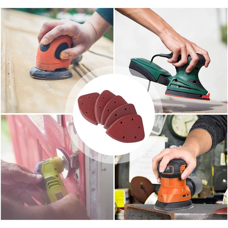 S SATC 100PCS Mouse Detail Sander Sandpaper Palm Mouse Sander