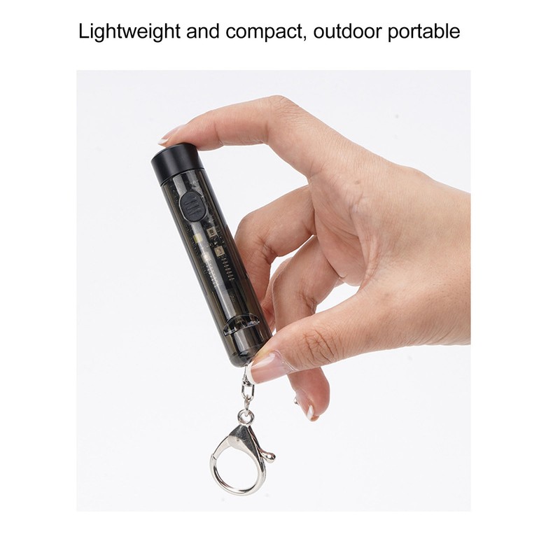 Keychain Flashlight Plastic 2 Lighting Mode Magnetic USB Rechargeable Portable