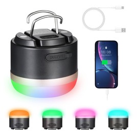 Romon Led Campinglampe,3600 Mah Akku,RGB Farbwechsel Camping Laterne Mit USB C Aufladbar,Stufenlos Dimmbare,Campinglampe Aufladbar Für Stromausfällen, Wandern, Camping, Notfall