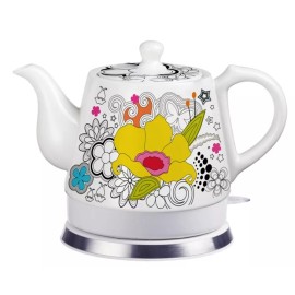 FixtureDisplays Teapot Ceramic Electric Kettle Warm Plate, Kitchen Water Boiler Gift 12039