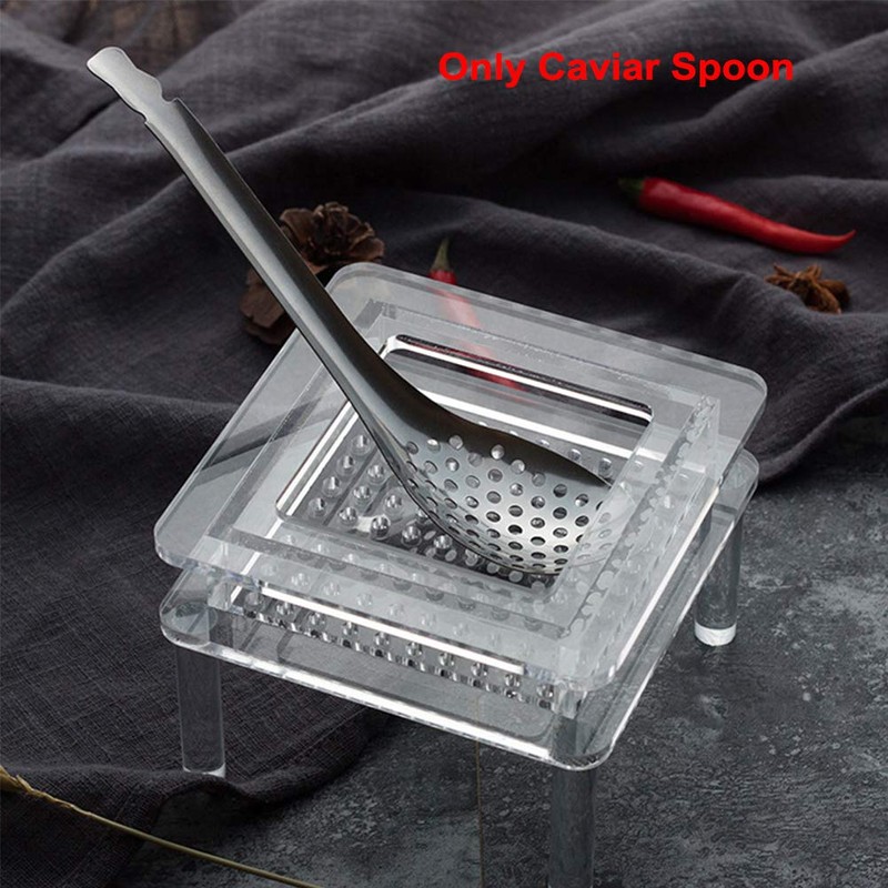 GeKLok Caviar Spoon, Egg Strainer, Spoon Filter, Stainless Steel Strainer