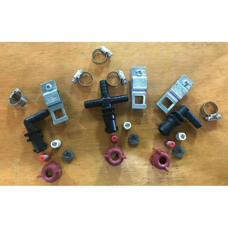 Spray Boom Repair Kit: stainless steel tips 3/4" sq clamps