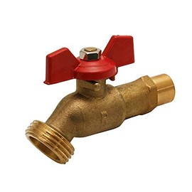 ¾" Quarter-Turn Boiler Drain, Lead-Free Brass, ¾" x 45° Angled Kink Free Hose Bib with Chain & Cap