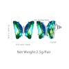 Green Butterfly Heart Studs Earrings Women 925 Sterling Silver Animal