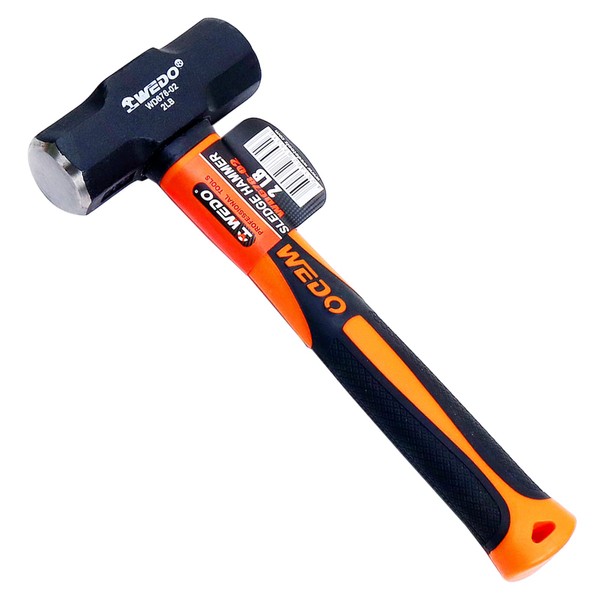 WEDO 3lb Sledge Hammer With Fiberglass Handle, Drilling Hammer, Club