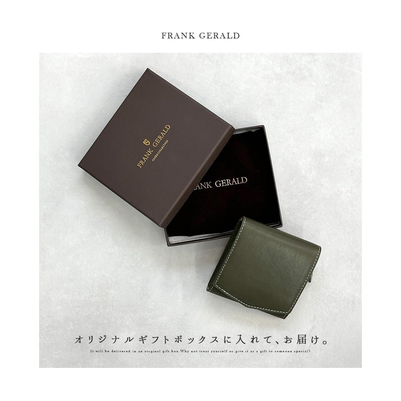 FRANK GERALD Wallet, Genuine Leather, Thin, Mini Wallet, Lightweight, Compact,