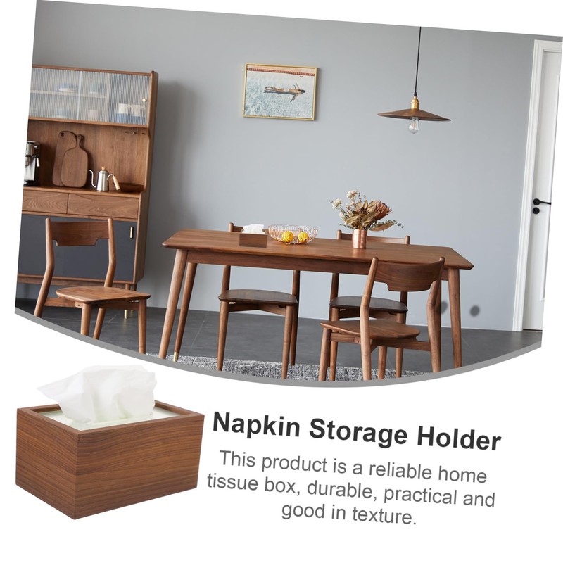 WOONEKY Rectangular Tissue Box Holder for Desktop Simple Design for