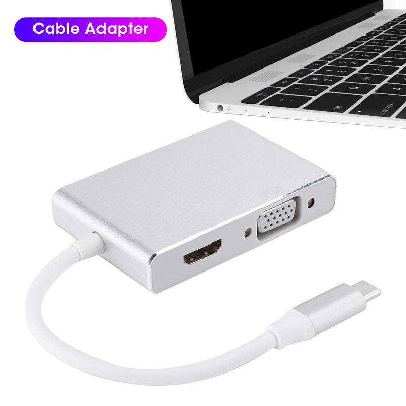 Cable Adapter Converter 4 in 1 TypeC to HDMI DVI
