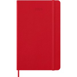 Moleskine Classic 12 Month 2026 Daily Planner, Hard Cover, Large (5" x 8.25"), Scarlet Red, 400 pages