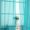 OVZME Turquoise Sheer Curtains 2 Panel Sets 84" Inch Length