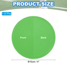 PATIKIL Spot Markers 4 Inch, 12 Pcs Non-Slip Floor Dots Agility Markers Flat Field Cones Poly Dots for Gym PE Speed Training Dance Soccer Basketball Sports, Green