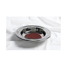Offering Plate: Silver/Red: Stainless Steel