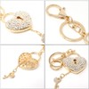 Honbay 1PCS Rhinestone Heart Lock Keychain with Key Sparkling Love