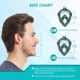 KUYOU Full Face Snorkel Mask, Snorkeling Gear for Adults Teens with Latest Dry Top Breathing System, Foldable 180°Panoramic View Snorkeling Mask Adult, Anti-Fog & Anti-Leak (‎Dark Celadon, L-XL)
