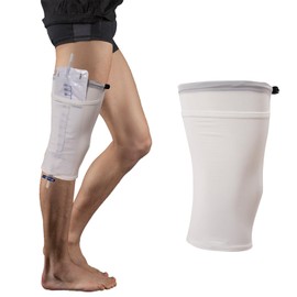 Catheter Leg Bag Holder,Polyester Fabric Catheter Sleeves Urine Leg Bag Holder,Urinary Drainage Bag Stay in Place,Foley Catheter Bag Holder Strap,Urinary Incontinence Supplies (White, Small)