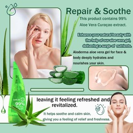 JunKuJK 99% Purity Aloe Vera Gel,260ml - Hydrating Aloe Vera Gel for Face and Skin,No Sticky Moisturizing Aloe Gel