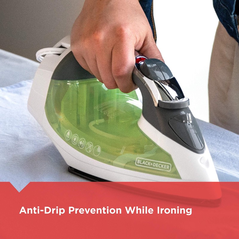 Black & Decker ICR06X Xpress Steam Cord Reel Iron, Grey/Green