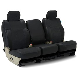 Coverking Custom Fit Seat Cover Designed for Select Volkswagen Models: 1 Row, Ultisuede Leatherette Suede Fabric, Black
