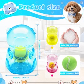 Acehome Indestructible Dog Chew Toys, Dog Squeaky Toys, Transparent Bear Shape, Tennis Ball Included Squeaky Dogs Toys Outdoor Playing for Aggressive Chewers Small Medium Large Dogs (Blue)