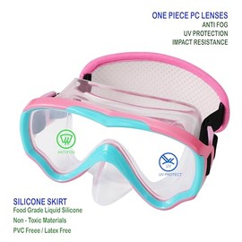 anteojos de natación para niños de 6 a 14, máscara de buceo sin correa de enredos, anteojos de agua para JR / jóvenes