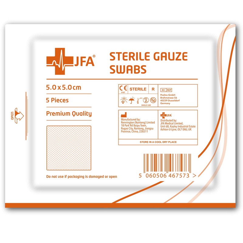 Premium Sterile Gauze Swabs 5cm x 5cm - Pack of
