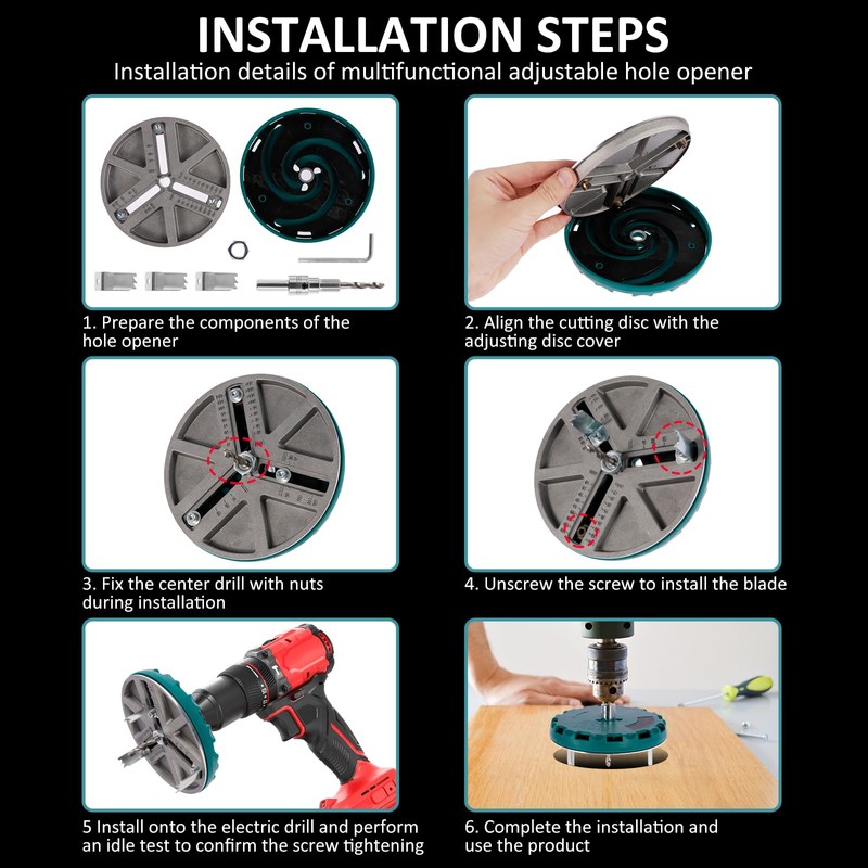 Adjustable Hole Saw Kit Metal Adjustable Punching Saw Multifunctional Woodworking