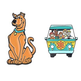 EC Trading Scooby Doo and Mystery Machine Metal Enamel Pin Set of 2