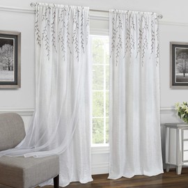 Achim Home Furnishings Willow Rod Pocket Window Curtain Panel White 42" x 84"