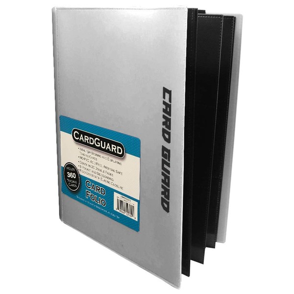 CardGuard Trading Card Pro-Folio, 9-Pocket Side-Loading Pages, Holds 360 Cards, White