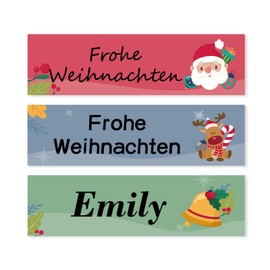 NIIMBOT Labels for D11/D110/D101 Label Printer, Printer Labels 14 x 50 mm, Waterproof, Oil Resistant Sticker Labels, 1 Roll of 130 Name Plate Stickers (Christmas)