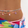 Carufin Flower Pendant Waist Chain Colourful Rice Beads Multilayer Body