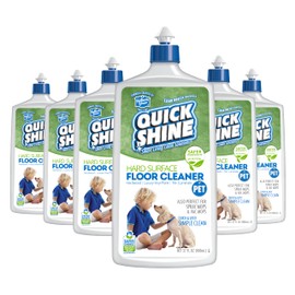 Quick Shine Hard Surface Pet Floor Cleaner 27 oz, 6Pk | Ready to Use, Removes Dirt, Streak Free, No Rinse | Hardwood, Laminate, Luxury Vinyl Plank LVT, & Tile | Safer for Kids, Pets & Our Environment