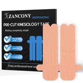 Zancony Pre-Cut Kinesiology Tape for Back & Waist Incredible Support for Athletic Sports Relaxing The Tense Muscles Easy to Apply Latex Free High Breathability 95% Cotton and 5% Spandex 5 Pieces