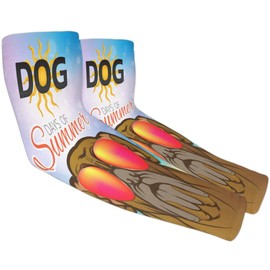 XMNYGJ Summer Fun Dog Arm Sleeves with Thumb Hole Gardening Sleeves UV Sun Protection Arm Covers for Women Men Farmer Outdoor Sports Work Running Cycling Hiking