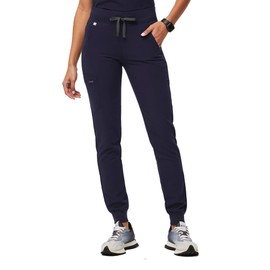 FIGS Zamora Jogger Style Scrub Pants for Women - Navy, Medium Petite