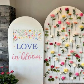 Capiont Love in Bloom Decal - Bridal Shower Party Decal Sign - Bridal Shower Engagement Party Supplies Decoration,Wedding Party Decoration，Balloon Arch Decor (Love in Bloom red and Blue)