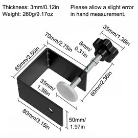 2PCS C-Clamp, Universal Heavy Duty C-Clamp Base Stand Stainless Steel Tiger Clamp, Drawer Front Clamp Metal Desk Mounting Accessory Fence Clamp for Woodworking Fixed Repair Home Improvement Black