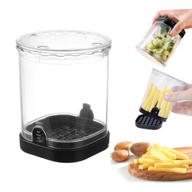xiruiubao Chip Cutter, Potato Cutter, Quick Fries Cutter, Stainless Steel, Multi-Purpose Fruit and Vegetable Cutter for Even Potatoes, Carrots, Cucumbers, Onions (Black)
